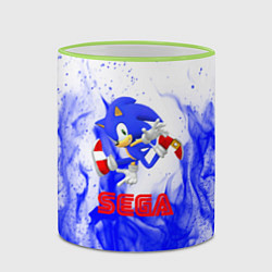 Кружка 3D Sonic flame blue, цвет: 3D-светло-зеленый кант — фото 2