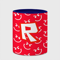 Кружка 3D Roblox smile pattern, цвет: 3D-белый + синий — фото 2
