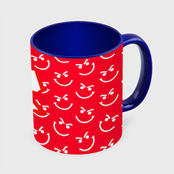 Кружка 3D Roblox smile pattern, цвет: 3D-белый + синий