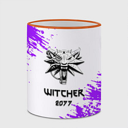 Кружка 3D The Witcher 2077 неоновые краски, цвет: 3D-оранжевый кант — фото 2