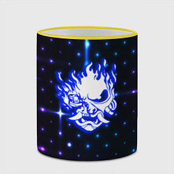 Кружка 3D Киберпанк неоновый паттерн, цвет: 3D-желтый кант — фото 2