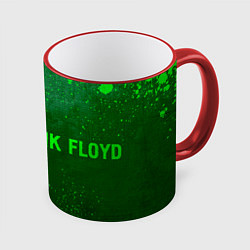 Кружка 3D Pink Floyd - green gradient по-горизонтали, цвет: 3D-красный кант