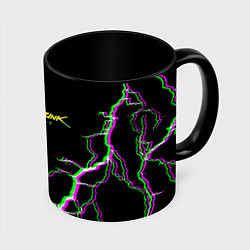 Кружка 3D Cyberpunk storm 2077, цвет: 3D-белый + черный