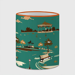 Кружка 3D Осенний городской парк, цвет: 3D-оранжевый кант — фото 2