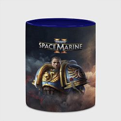 Кружка 3D Captain Titus Warhammer 40000 space marine 2, цвет: 3D-белый + синий — фото 2