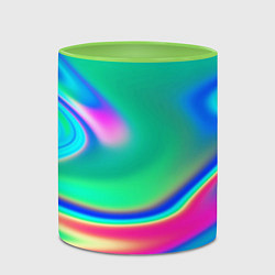 Кружка 3D Неоновые голографические краски - светло-голубоват, цвет: 3D-белый + светло-зеленый — фото 2