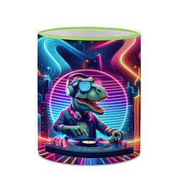 Кружка 3D Dino DJ - neon glow, цвет: 3D-светло-зеленый кант — фото 2