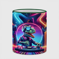 Кружка 3D Dino DJ - neon glow, цвет: 3D-зеленый кант — фото 2