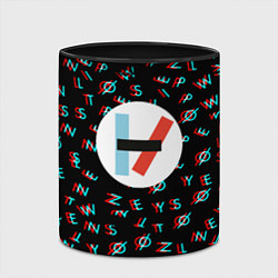 Кружка 3D Twenty one pilots glitch, цвет: 3D-белый + черный — фото 2