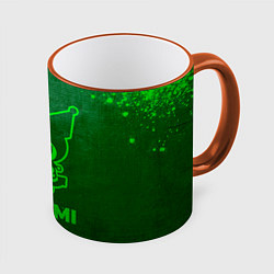 Кружка 3D Kuromi - green gradient, цвет: 3D-оранжевый кант