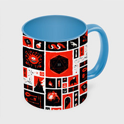 Кружка 3D Dungeons and dragons pattern, цвет: 3D-белый + небесно-голубой