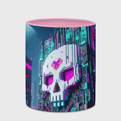 Кружка 3D Skull Minecraft - ai art fantasy, цвет: 3D-белый + розовый — фото 2