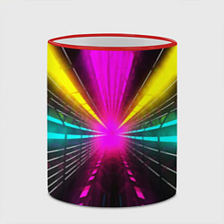 Кружка 3D Неоновые лучи текстура, цвет: 3D-красный кант — фото 2