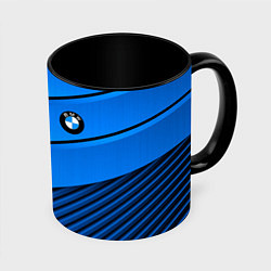 Кружка 3D BMW geometry blue, цвет: 3D-белый + черный