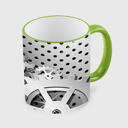 Кружка 3D Lexus carbon steel, цвет: 3D-светло-зеленый кант