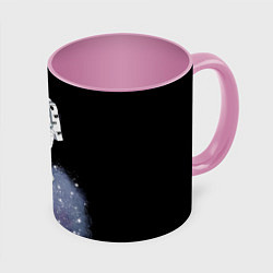 Кружка 3D Космонавт астронавт украшает футболку космосом, цвет: 3D-белый + розовый