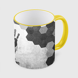 Кружка 3D Death Stranding - white gradient, цвет: 3D-желтый кант