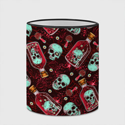 Кружка 3D Череп в бутылке паттерн, цвет: 3D-черный кант — фото 2