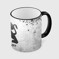 Кружка 3D Peugeot - white gradient, цвет: 3D-черный кант