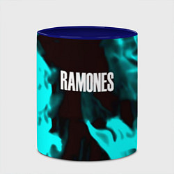 Кружка 3D Ramones fire rose, цвет: 3D-белый + синий — фото 2