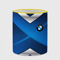 Кружка 3D BMW metalic blue abstract, цвет: 3D-желтый кант — фото 2