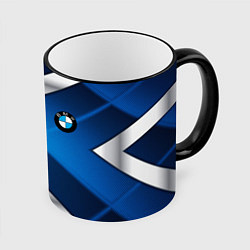 Кружка 3D BMW metalic blue abstract, цвет: 3D-черный кант