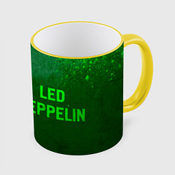 Кружка 3D Led Zeppelin - green gradient по-горизонтали, цвет: 3D-желтый кант