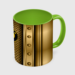 Кружка 3D Skoda auto motor, цвет: 3D-белый + светло-зеленый