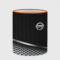 Кружка 3D Nissan carbon auto, цвет: 3D-оранжевый кант — фото 2