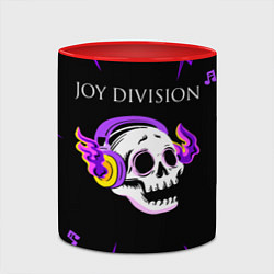 Кружка 3D Joy Division неоновый череп, цвет: 3D-белый + красный — фото 2