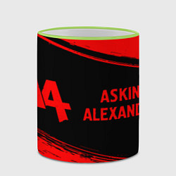 Кружка 3D Asking Alexandria - red gradient по-горизонтали, цвет: 3D-светло-зеленый кант — фото 2