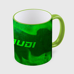 Кружка 3D Audi - green gradient по-горизонтали, цвет: 3D-светло-зеленый кант