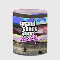 Кружка 3D Vice city glitch, цвет: 3D-розовый кант — фото 2