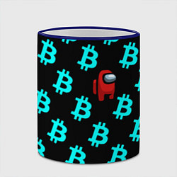 Кружка 3D Among us биткоин, цвет: 3D-синий кант — фото 2