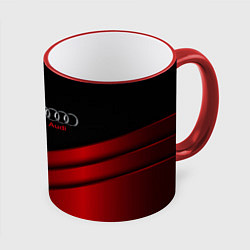 Кружка 3D AUDI carbon metal, цвет: 3D-красный кант