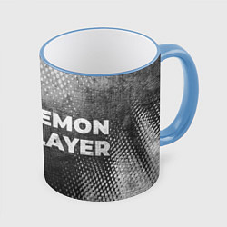 Кружка 3D Demon Slayer - grey gradient по-горизонтали, цвет: 3D-небесно-голубой кант