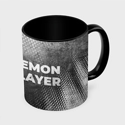 Кружка 3D Demon Slayer - grey gradient по-горизонтали, цвет: 3D-белый + черный