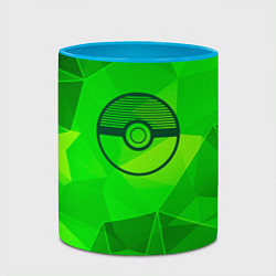 Кружка 3D Pokemon green poly, цвет: 3D-белый + небесно-голубой — фото 2