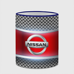Кружка 3D Nissan авто текстура, цвет: 3D-синий кант — фото 2