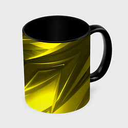 Кружка 3D Gold stripes abstraction, цвет: 3D-белый + черный