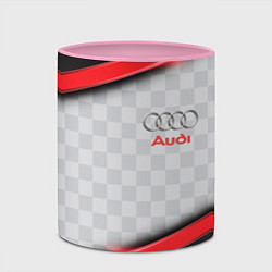 Кружка 3D AUDI auto texture, цвет: 3D-белый + розовый — фото 2