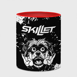 Кружка 3D Skillet рок пес, цвет: 3D-белый + красный — фото 2