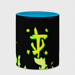 Кружка 3D Doom кислотное лого огонь, цвет: 3D-белый + небесно-голубой — фото 2