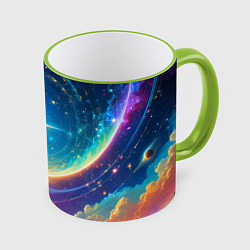 Кружка 3D Звезда галактики, цвет: 3D-светло-зеленый кант