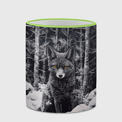 Кружка 3D Лис в зимней чаще, цвет: 3D-светло-зеленый кант — фото 2