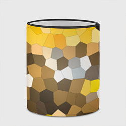 Кружка 3D Желто белая мозаика, цвет: 3D-черный кант — фото 2