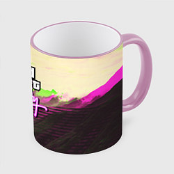 Кружка 3D Vice city glitch, цвет: 3D-розовый кант