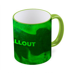 Кружка 3D Fallout - green gradient по-горизонтали, цвет: 3D-светло-зеленый кант
