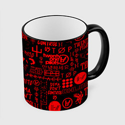 Кружка 3D Twenty one pilots pattern rock steel, цвет: 3D-черный кант