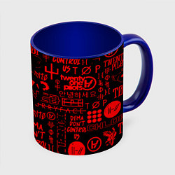 Кружка 3D Twenty one pilots pattern rock steel, цвет: 3D-белый + синий